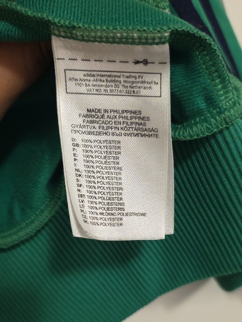 adidas Green Track Jacket with Navy Trefoil - Picture 5 of 7